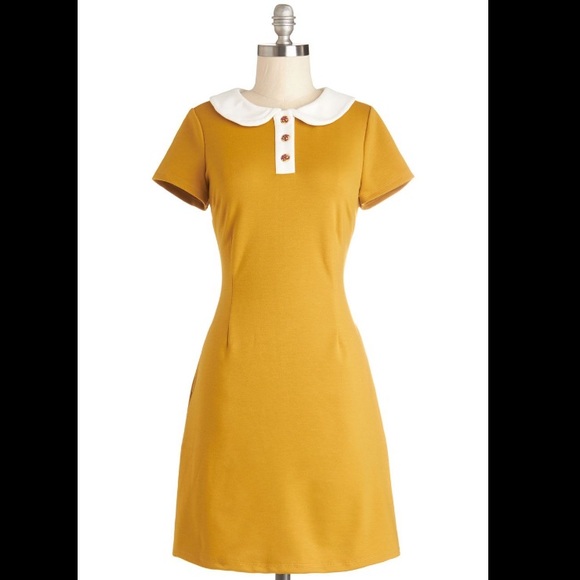 mustard yellow sheath dress